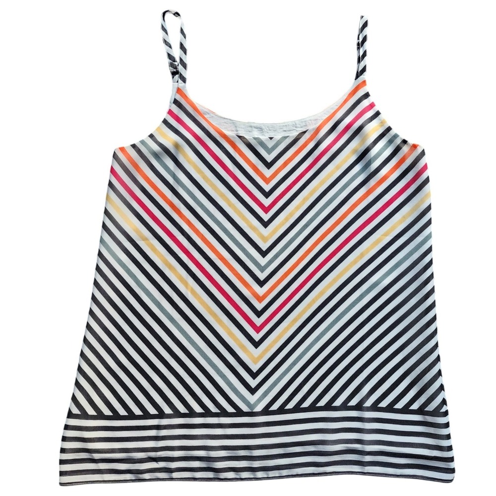 Cabi Festival Women Multicolor Cami Top Chevron Striped Relaxed Beach Modern, M